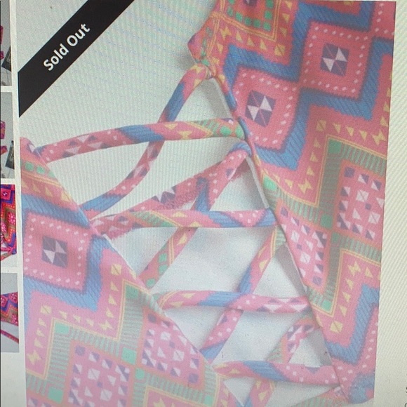 NWT Zaful Halter Argyle Crossover Bikini set (S) - Picture 7 of 8